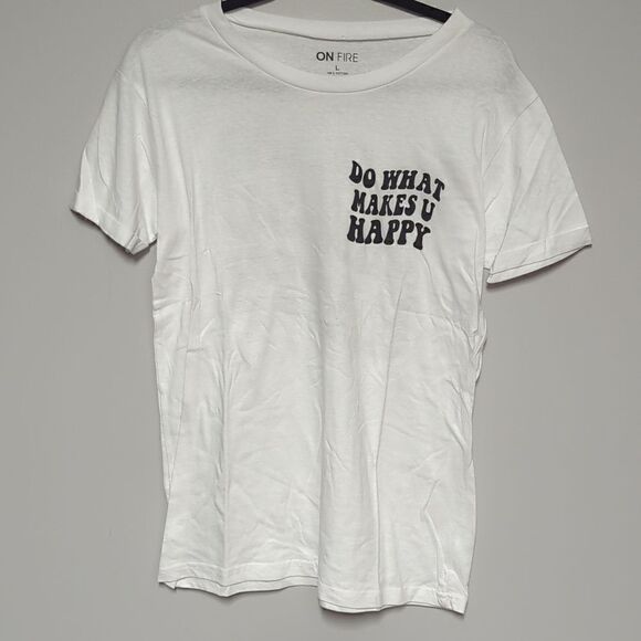On Fire White Graphic Shirt - Picture 1 of 5